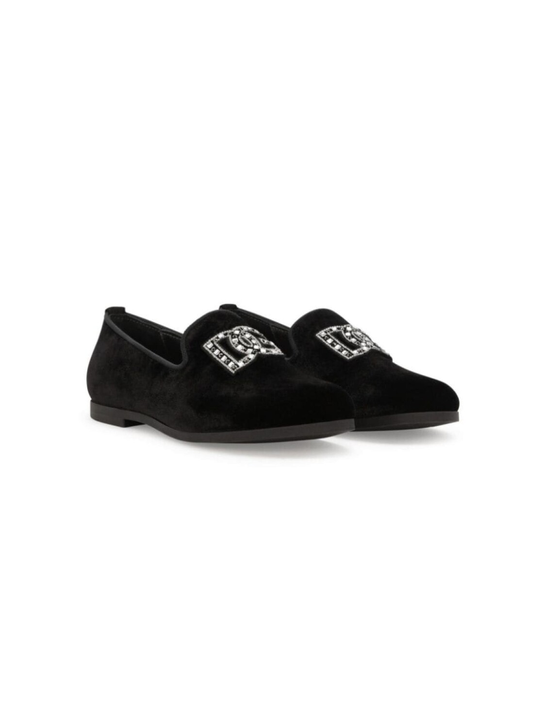 

Dolce & Gabbana Kids слиперы со стразами, черный