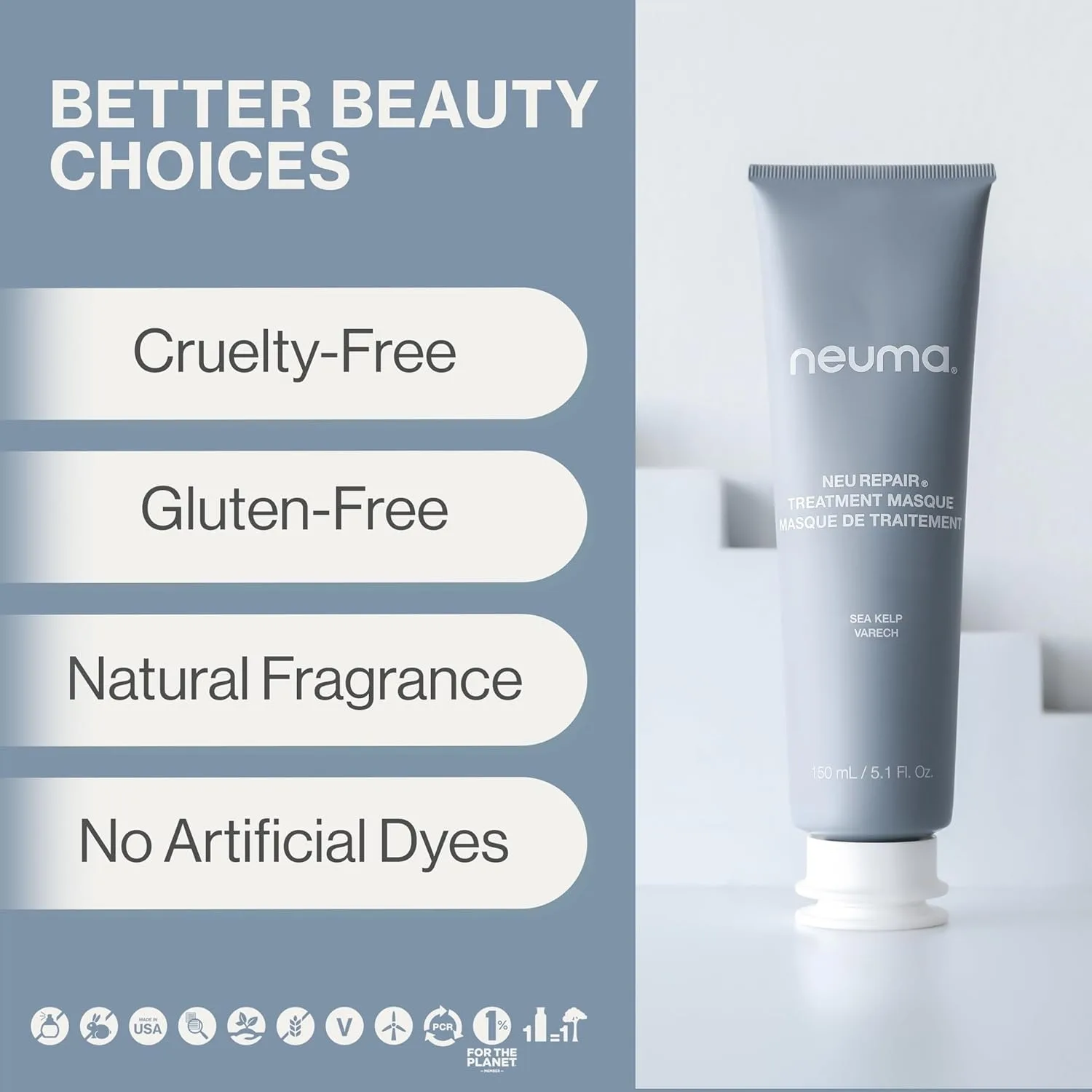 Маска для восстановления поврежденных волос Neuma Neu Repair Treatment Masque - восстанавливает, укрепляет, смягчает, разглаживает, питает, оживляет, защищает. Аромат лимона, лаванды и пихтовой хвои. 151 мл (1 шт.) — фото 4
