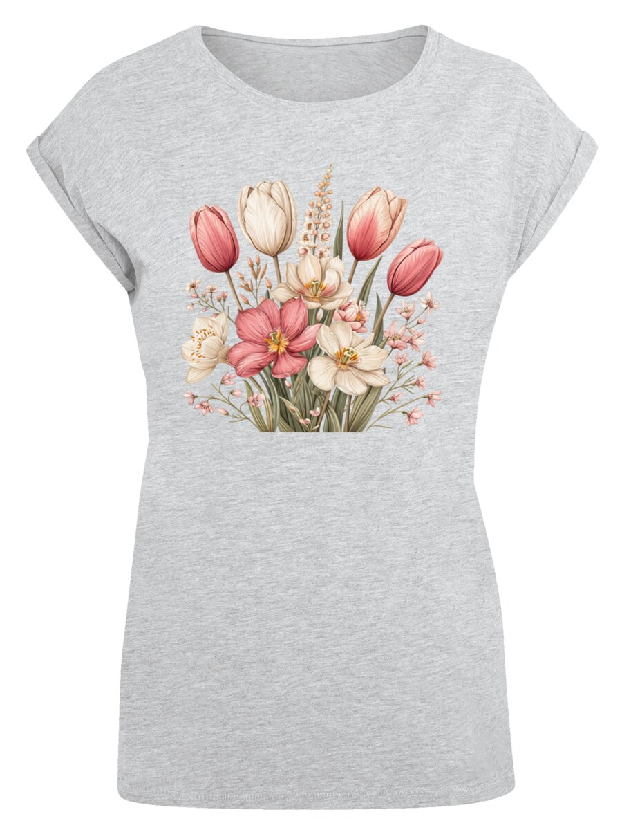 

Рубашка F4NT4STIC Rosa weißer Frühlingsblumenstrauß, серый