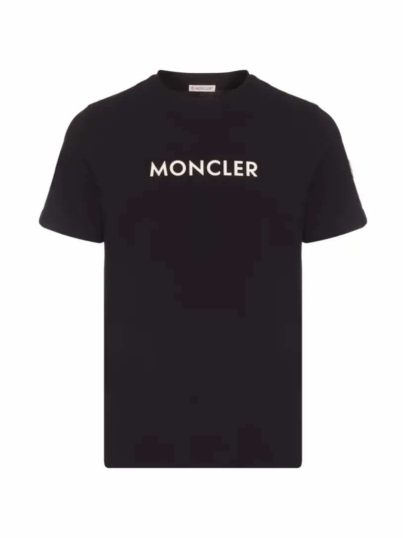 

Хлопковая футболка с логотипом Moncler, черный