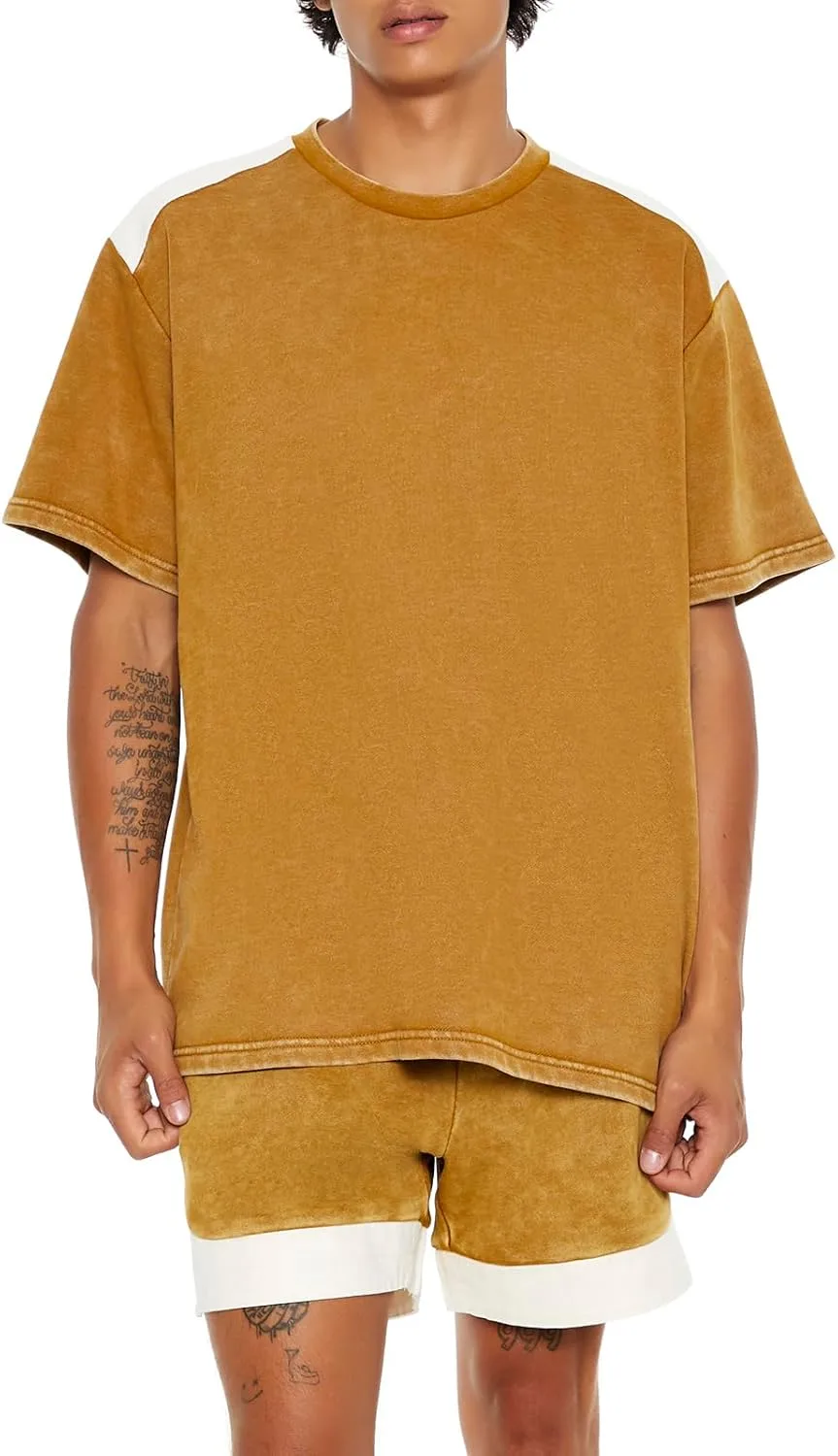 

Forever 21 мужской пуловер с коротким рукавом и цветными блоками