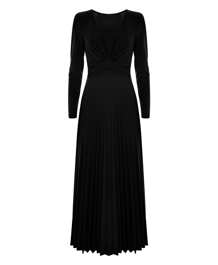 

Элегантное платье с V-образным вырезом и длинными рукавами Kocca, черный
