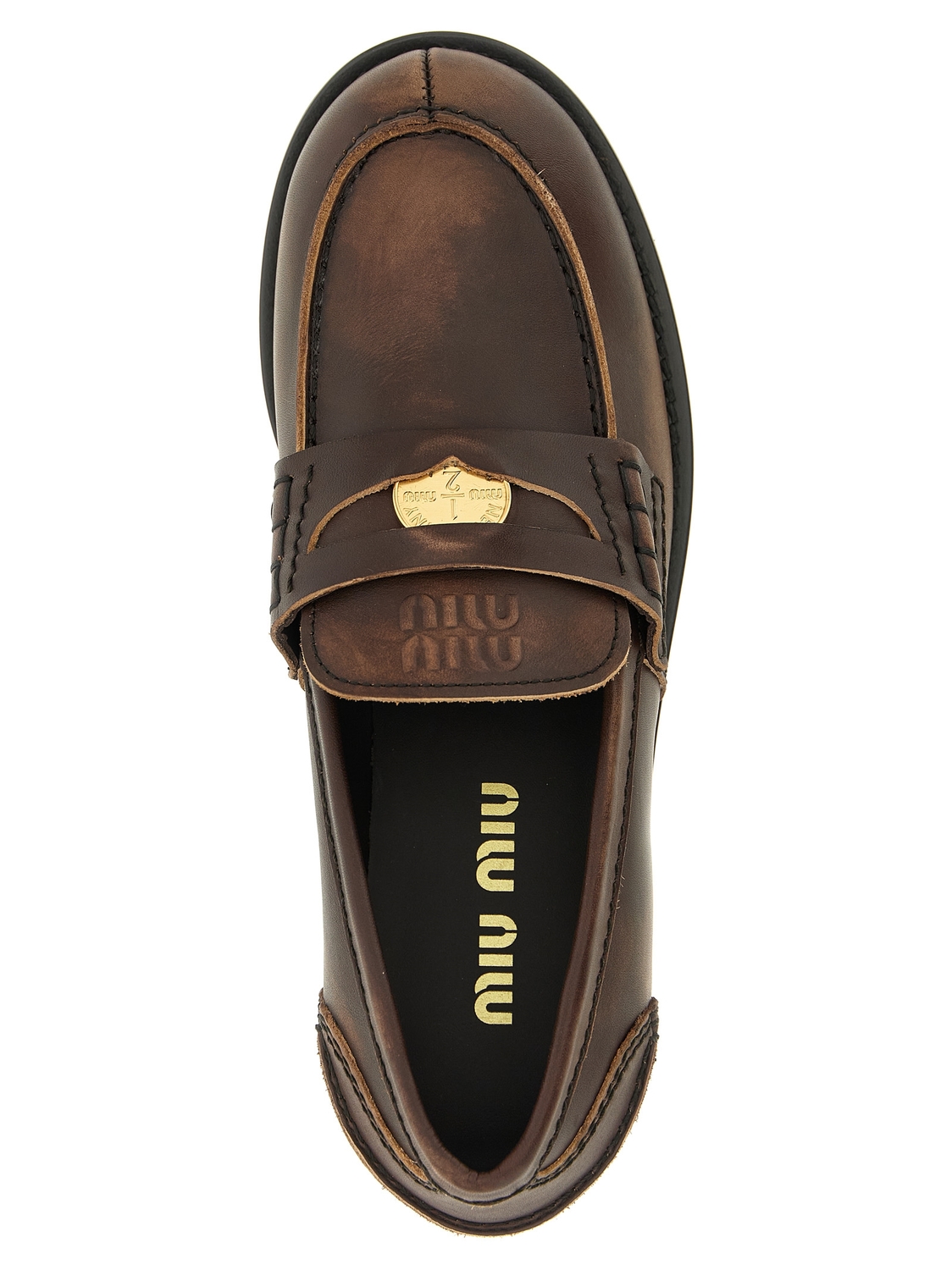 Лоферы «Penny Loafers» MIU MIU, коричневый — фото 4