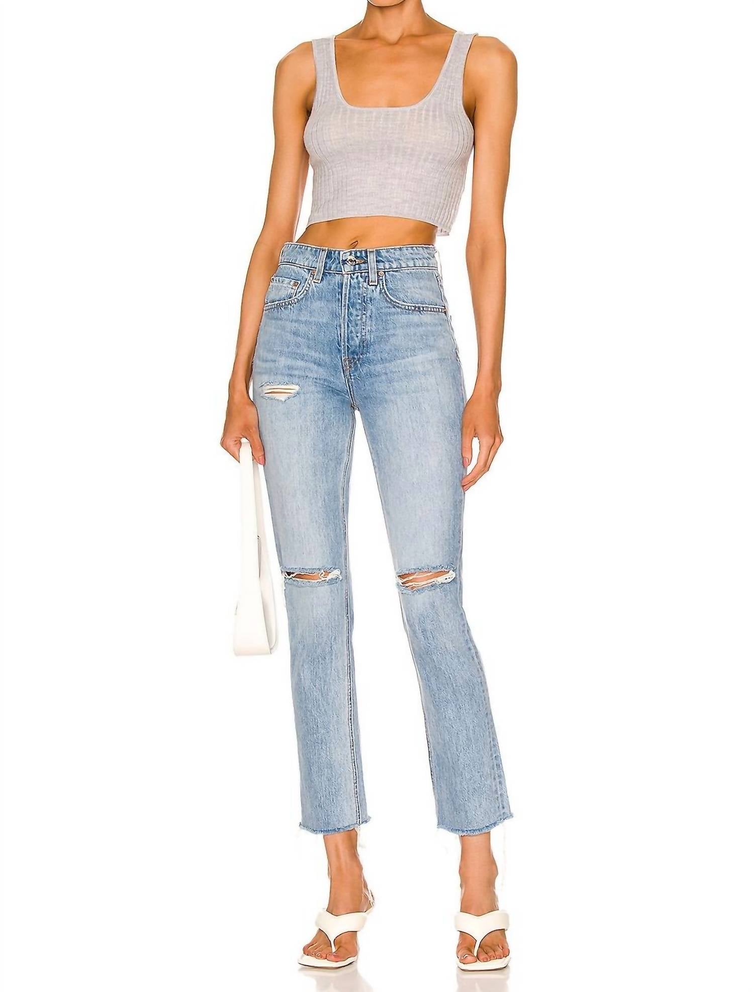 

Джинсы Karolina High Rise Straight Crop в стиле Point Loma GRLFRND, Point Loma