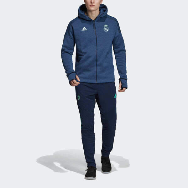Куртка colorblock casual sports soccer/football real madrid hooded jacket navy blue Adidas, синий — фото 3