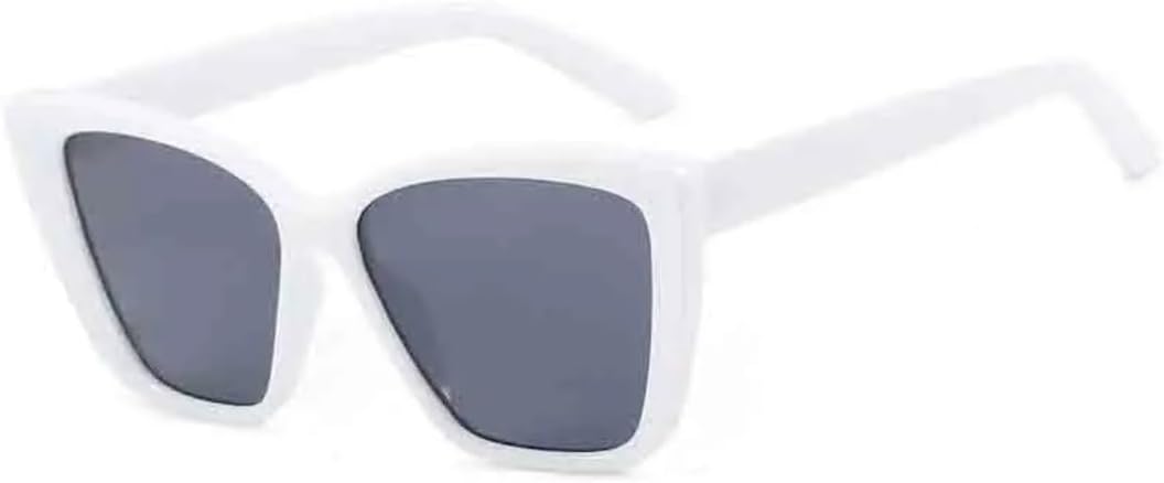 

Солнцезащитные очки с защитой UV400 | «Кошачий глаз», маленькая оправа, цветные линзы | для женщин и мужчин, для занятий спортом на открытом воздухе и вождения DSVIGF, White Gray