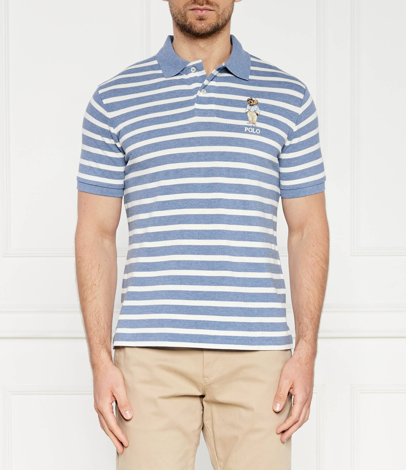 

Поло POLO RALPH LAUREN Custom slim fit, синий