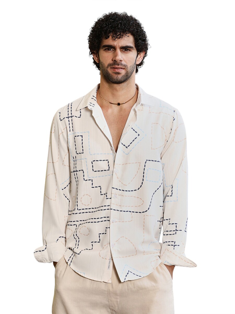 

Рубашка на пуговицах Comfort fit Campus Sutra Ivanna, белый