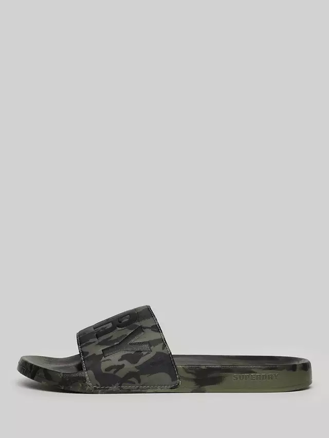 

Шлепанцы Superdry Vegan Logo Camo Pool, цвет nathan/camo