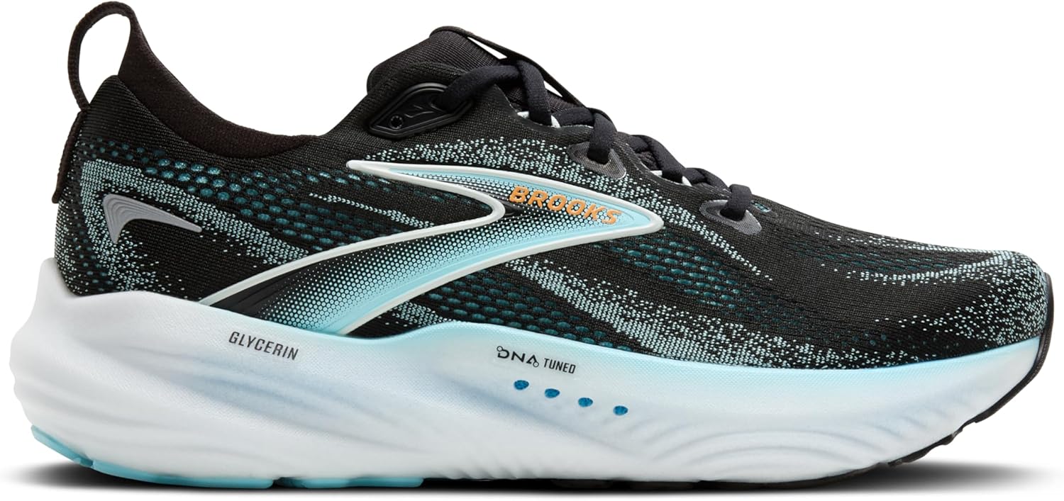 Мужские кроссовки Brooks Glycerin 22 нейтральной амортизации, черный/оранжевый — фото 2