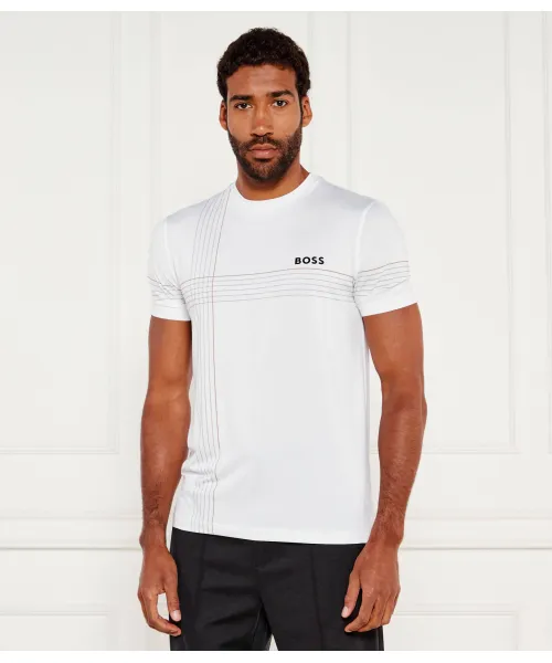 

Футболка в клетку на ощупь Slim fit Boss Green, белый