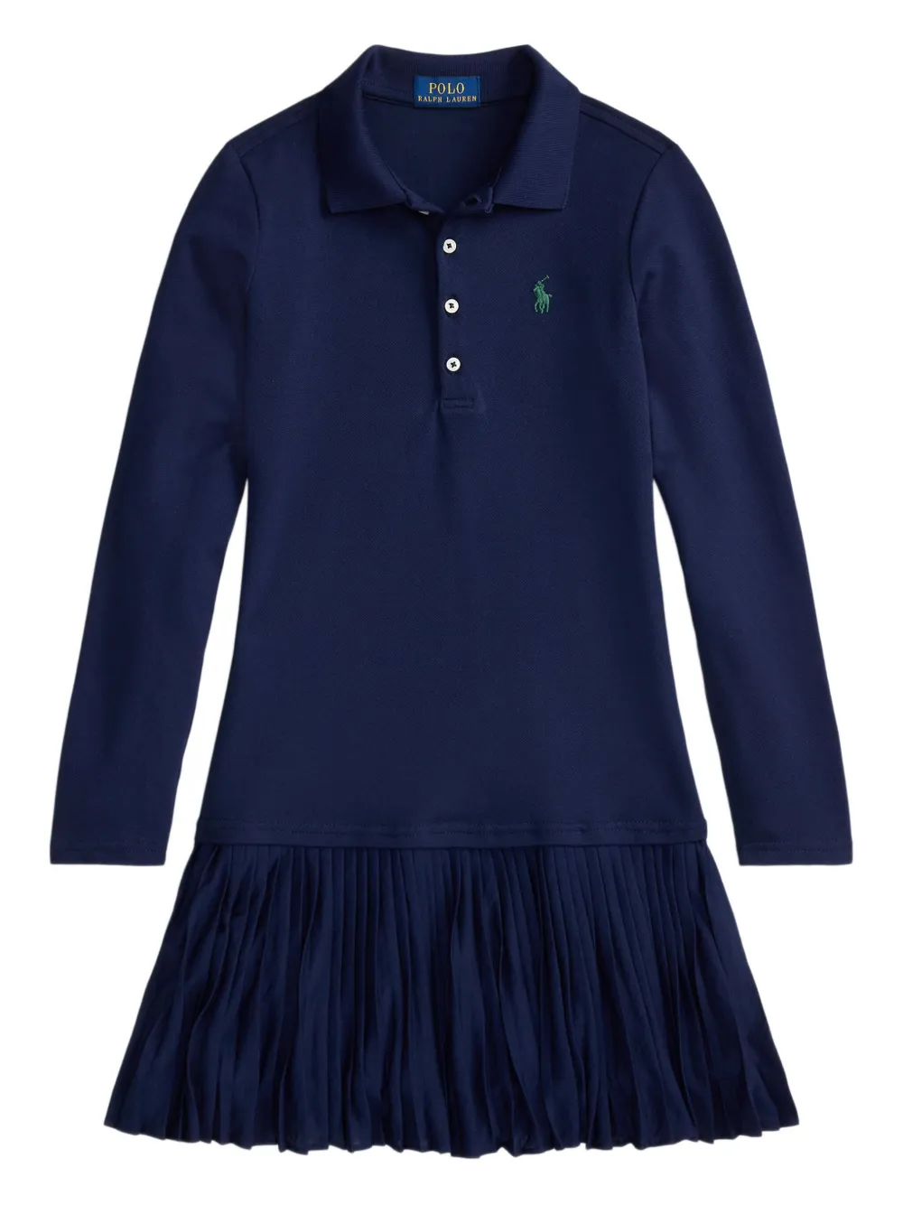 

Платье с воротником поло и складками POLO RALPH LAUREN KIDS, синий