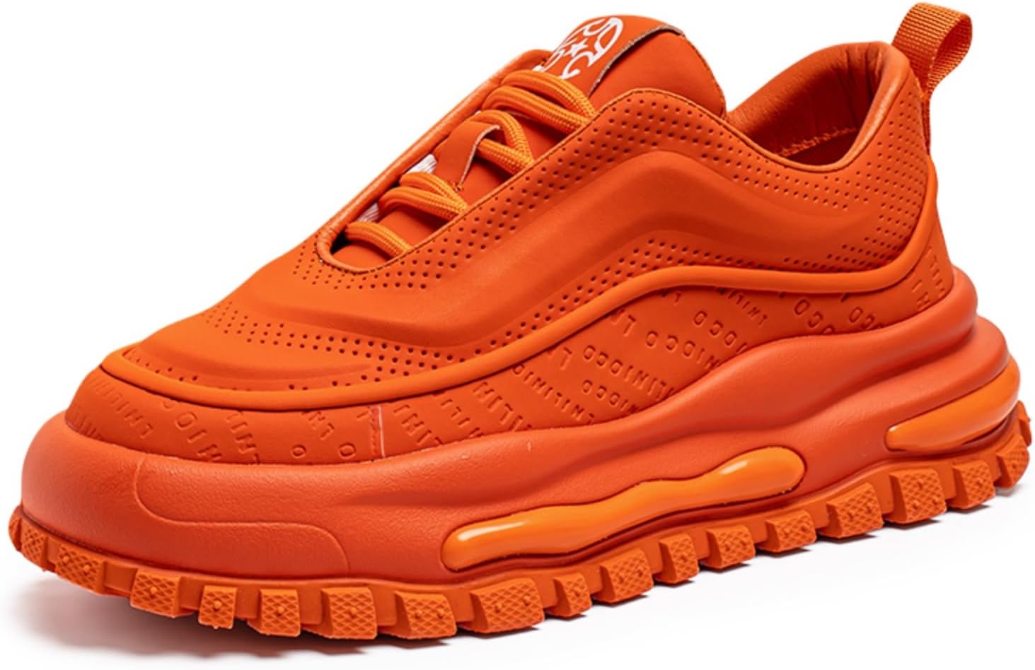 

Мужские модные дышащие кроссовки на платформе с шнуровкой, повседневные винтажные спортивные обувь с нескользящей подошвой для бега, ходьбы и повседневного ношения Netehadi, оранжевый