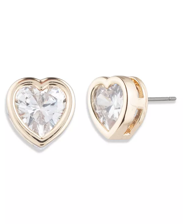 

Серьги-Гвоздики в форме сердца с кубическим цирконием серебристого и золотистого оттенка Givenchy, gold