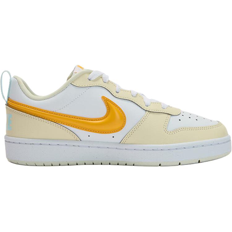 Nike Court Borough Low top Skateboard Shoes White Orange Kids' — фото 3