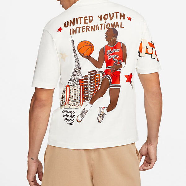 Футболка Air Jordan x Maison Chateau Rouge Crossover Tee 'White Red Brown', белый — фото 4