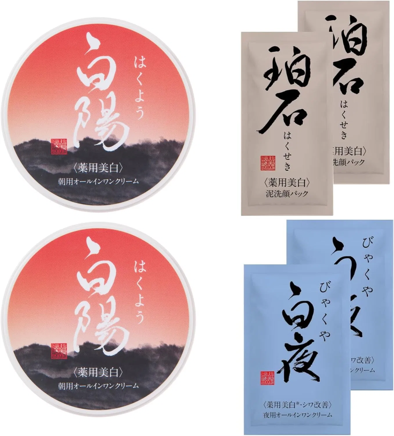 Набор для ухода за кожей отбеливающий Shin Daiwa Kanpo, 2 шт., 80 г