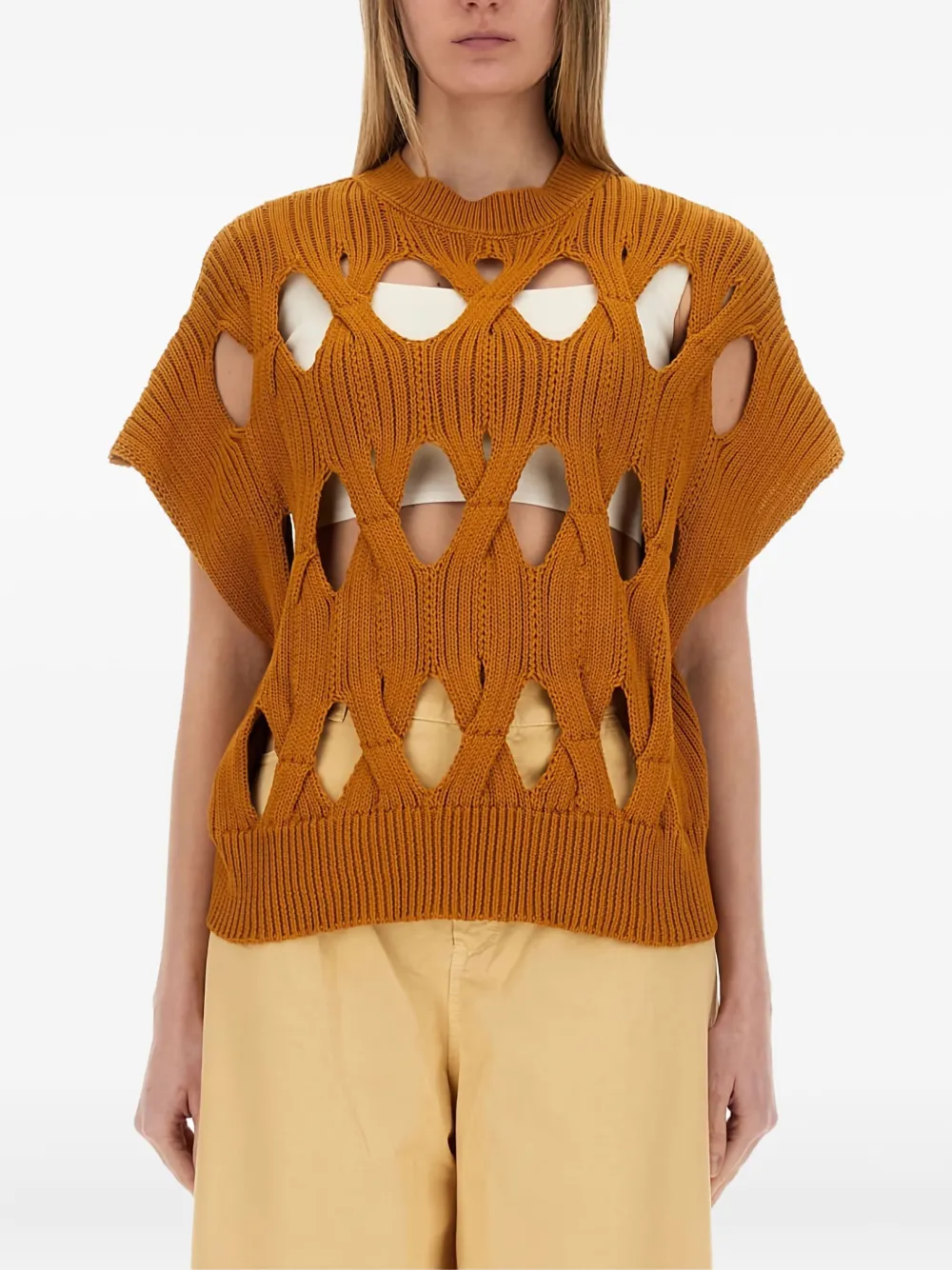 

Свитер фактурной вязки Alysi, коричневый