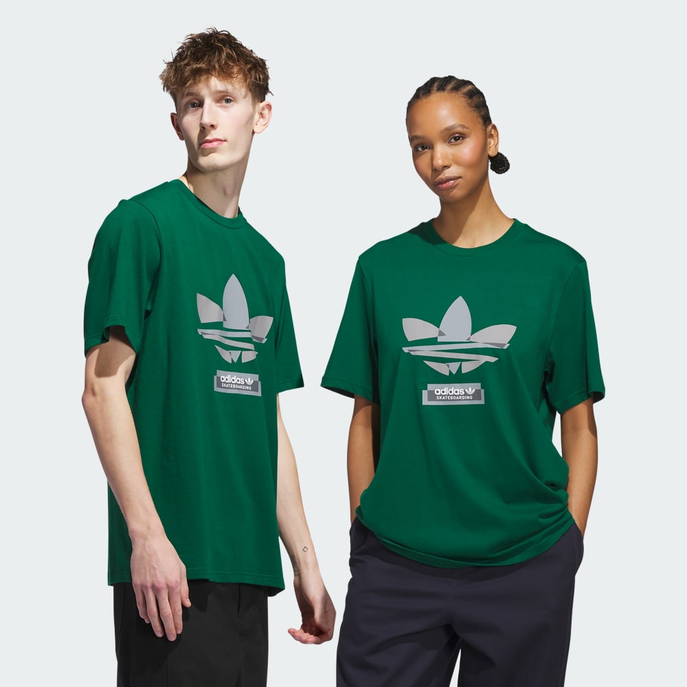

Спортивная футболка Adidas Skateboarding Trefoil Tee, цвет Dark Green/Grey Three