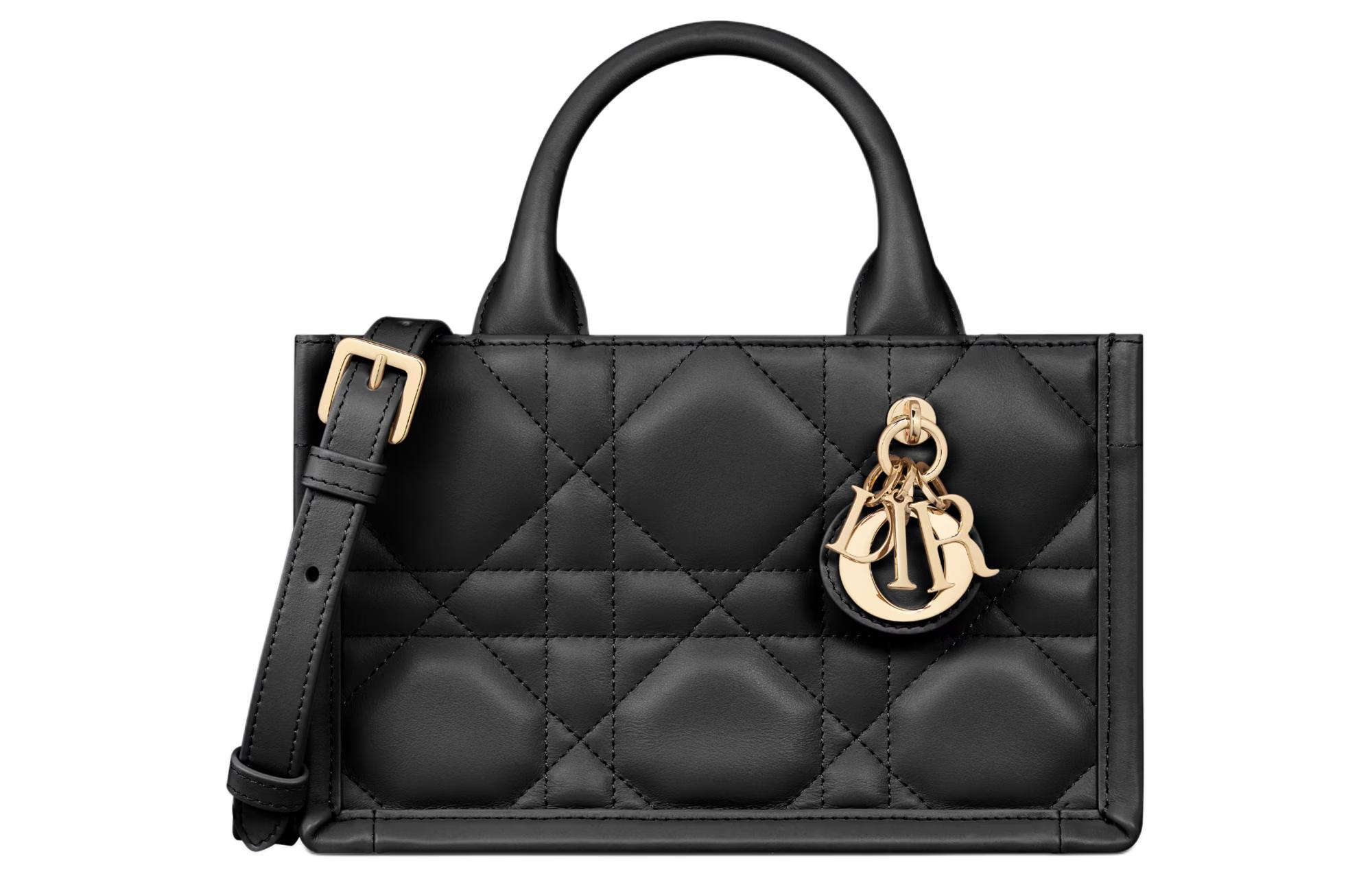 

DIOR Сумка BookTote из коровьей кожи, сумка через плечо, мини-сумка женская, черная