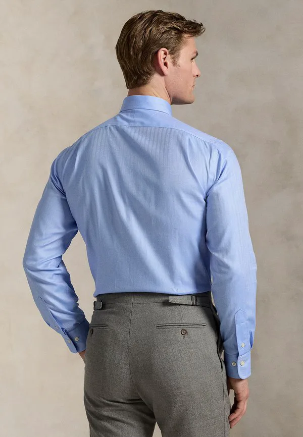 Приталенная рубашка из поплина, формальная рубашка Polo Ralph Lauren, Blue — фото 3