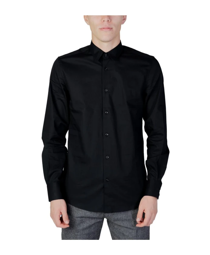 

Хлопковая рубашка с длинными рукавами, осенне-зимняя коллекция Antony Morato, черный
