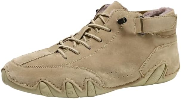 

Мужские замшевые ботинки Hhhchpm - легкие высокие кеды без шнуровки для ходьбы, ручной работы, повседневная обувь для активного отдыха и походов, хаки