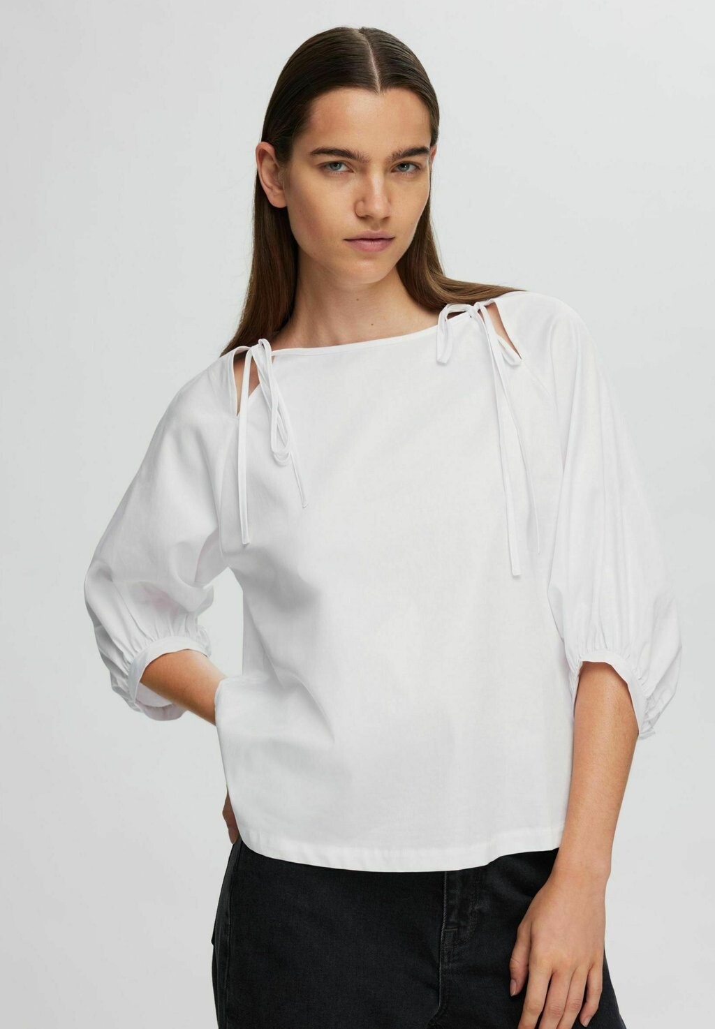 

Блуза 3/4 ÄRMELN LOOSE FIT Selected Femme, кремовый