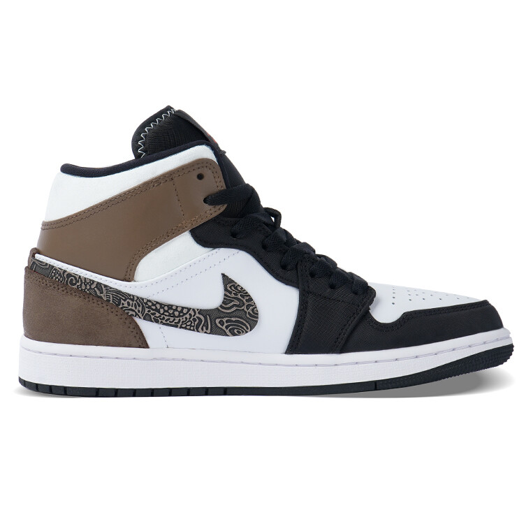 Кроссовки Air Jordan 1 Vintage Basketball Shoes Men Mid-top Black/White/Brown, черный/белый/коричневый — фото 3