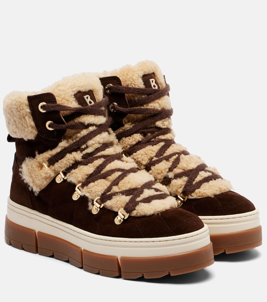 Вадиз замшевые и шерлинговые ботинки до щиколотки Bogner, Dark Brown