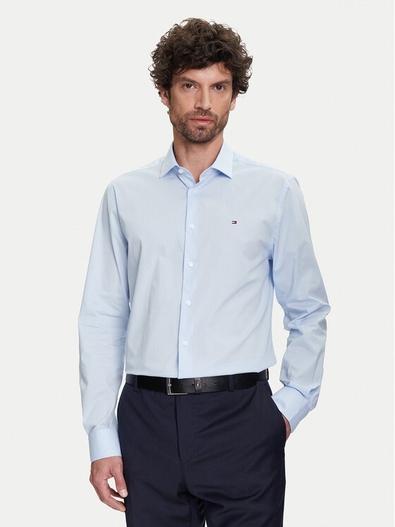

Рубашка облегающего кроя MW0MW38347 Tommy Hilfiger, голубой