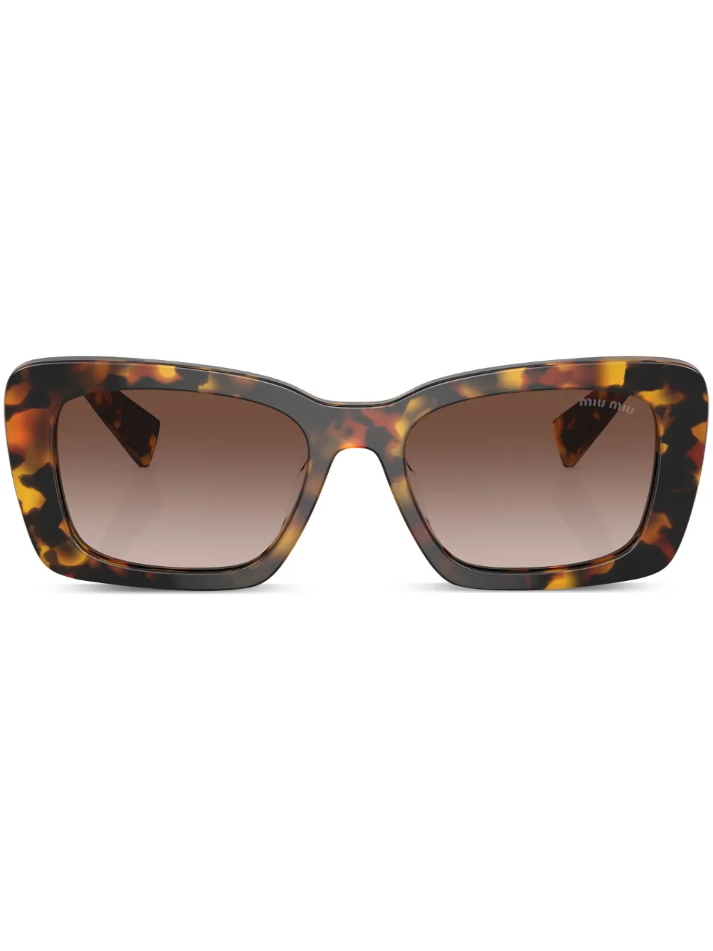 

Солнцезащитные очки в квадратной оправе черепаховой расцветки Miu Miu Eyewear, зеленый