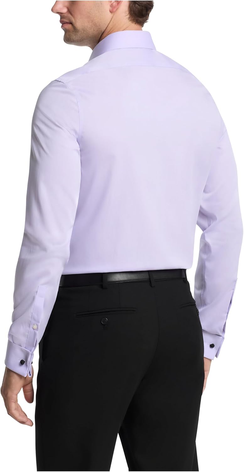 Мужская рубашка Calvin Klein Slim Fit с нескользящим воротником-«елочкой», Lilac — фото 2
