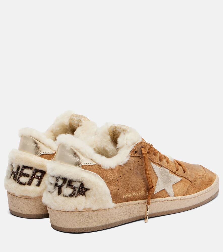 Кроссовки из замши Ball Star с отделкой из овчины Golden Goose, Cognac/Beige/Silver — фото 2