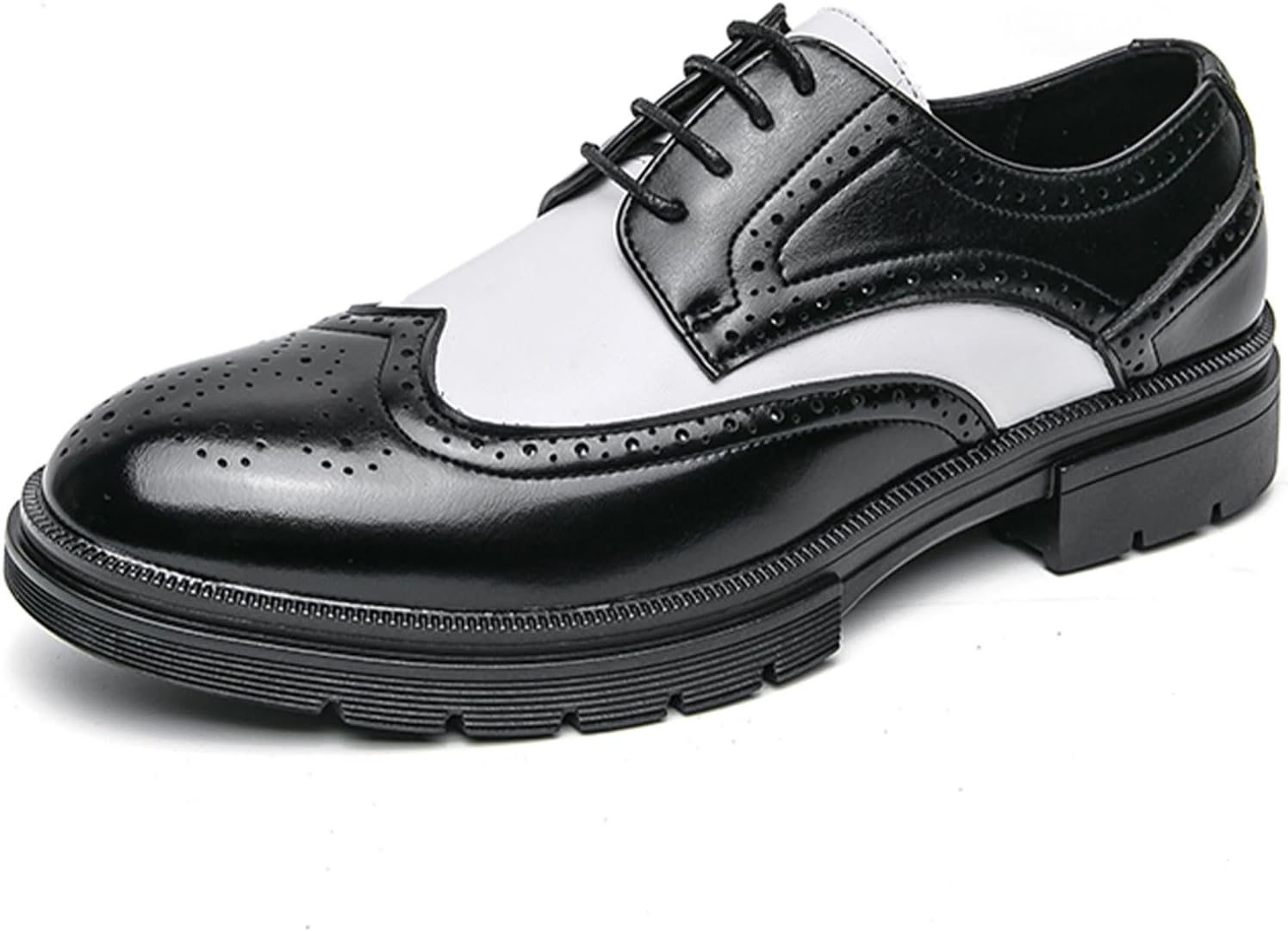 

Мужские лоферы с двойной пряжкой-монкстеп и вырезом для пальца, модные с острым носком, цветной блок, формальная офисная обувь для ежедневного ношения, вечеринки, смокинг и деловые мероприятия Qooel, белый/черный