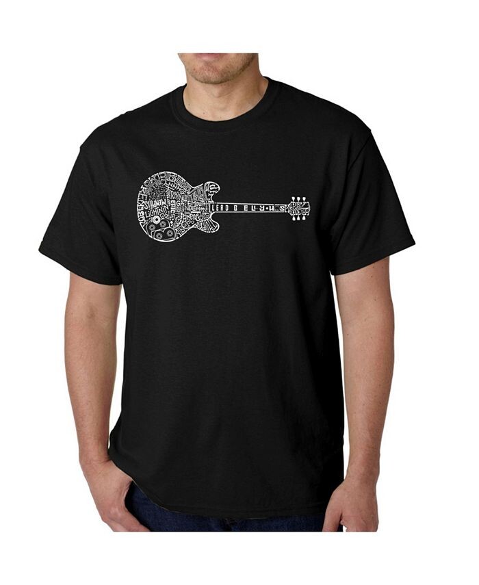 

Мужская футболка с рисунком Word Art — Blues Legends LA Pop Art, черный