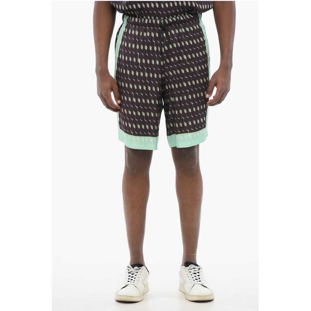 

Шорты PIPERI из шифона с геометрическим узором Dries Van Noten, Multicolor