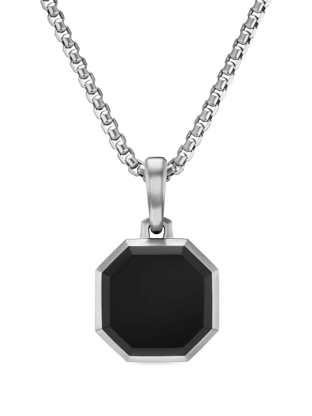 

Колье из стерлингового серебра с восьмиугольным ониксом David Yurman, серебяный