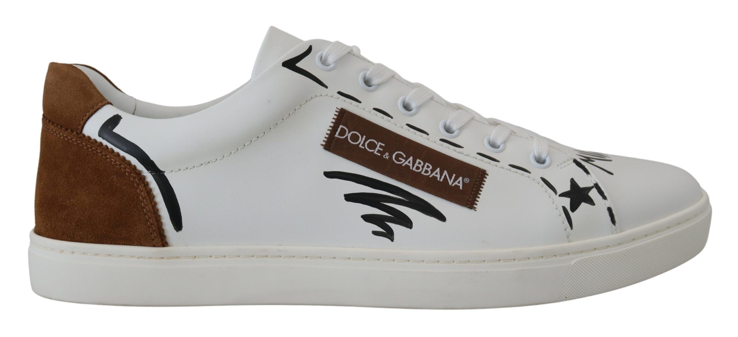 

Элегантные повседневные кроссовки из белой кожи Dolce & Gabbana