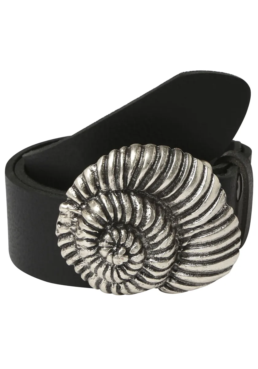 

Ремень кожаный LIFE RING by showroom 019°, со сменной застежкой "Улитка" Rettungsring By Showroom 019°, черный