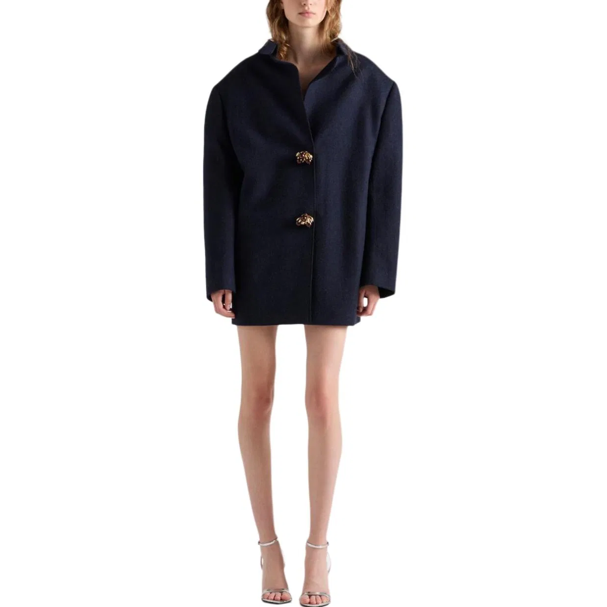 Пальто на пуговицах PRADA, Blue — фото 3