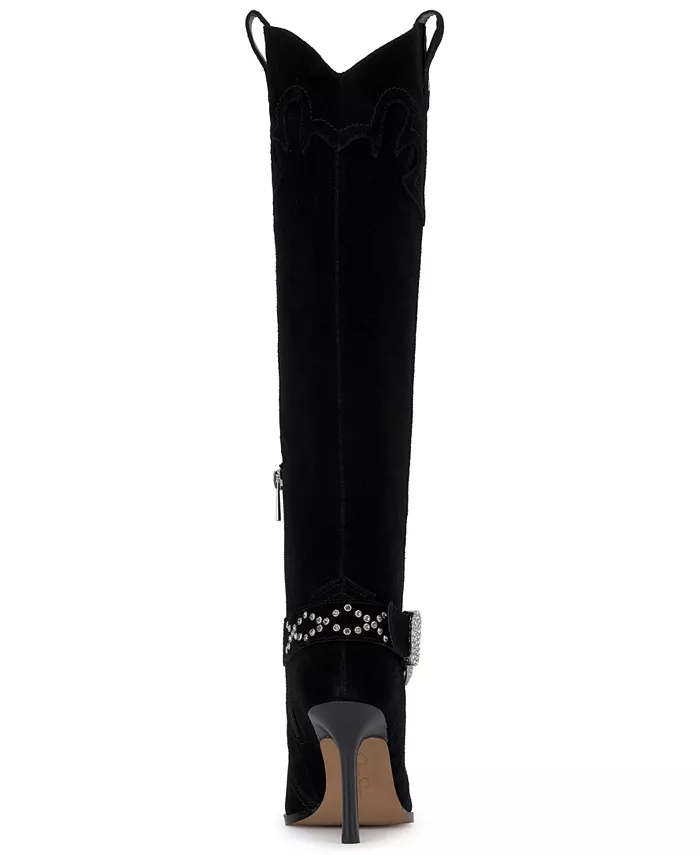Женские ковбойские сапоги Kenzin Tall Western с пряжкой Jessica Simpson, черный — фото 3