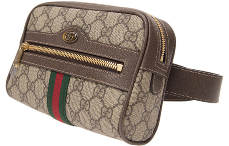 Сумка Gucci Ophidia кроссбоди из канваса с кожаной отделкой — фото 3