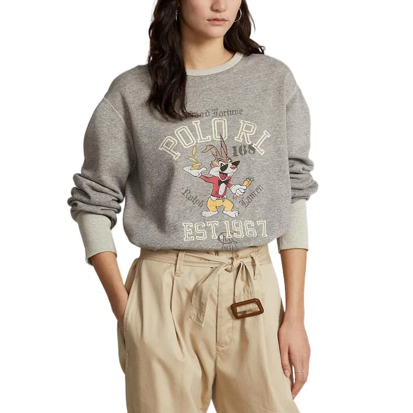 Толстовка с логотипом прошлого сезона Polo Ralph Lauren, Gray — фото 4