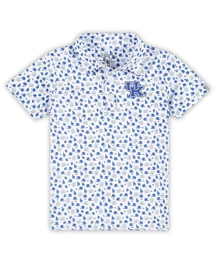 

Детская белая поло Kentucky Wildcats с принтом Earnest Allover Garb