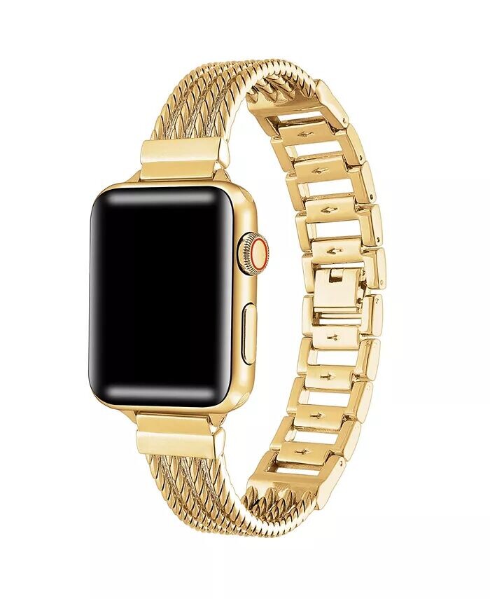 

Унисекс-браслет Clara из нержавеющей стали для Apple Watch, размер: 42 мм, 44 мм, 45 мм, 49 мм Posh Tech, золото
