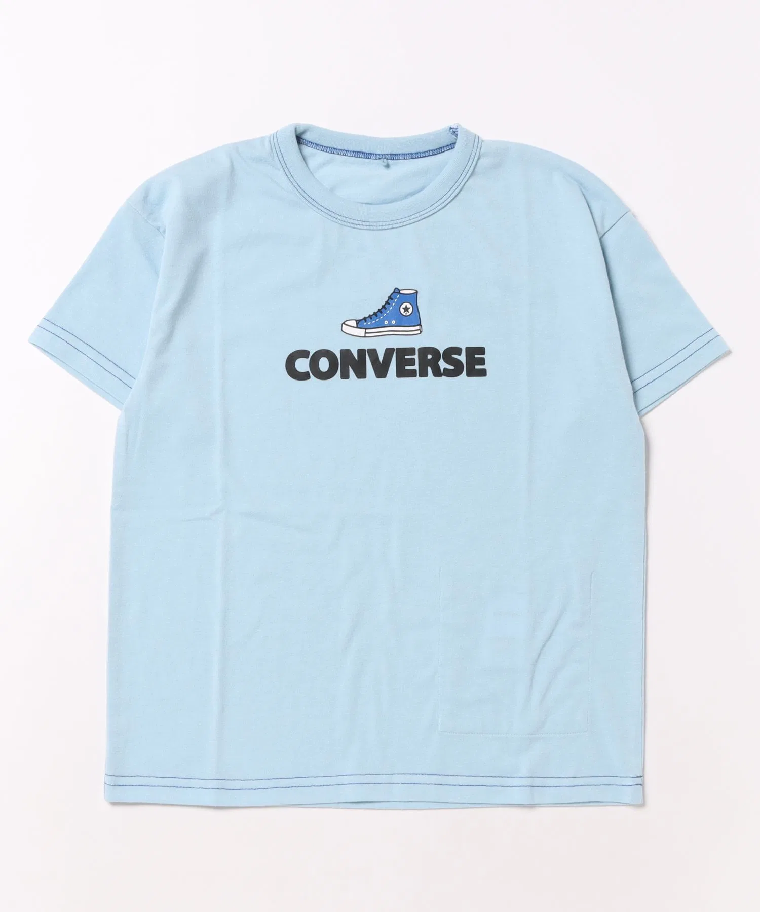 Детская футболка-поло CONVERSE двухсторонняя с принтом и логотипом сапфирово-синяя