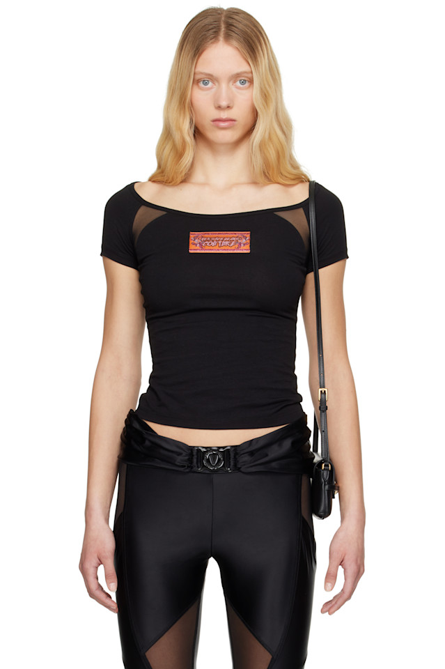 

Футболка с логотипом на груди Versace Jeans Couture, черный