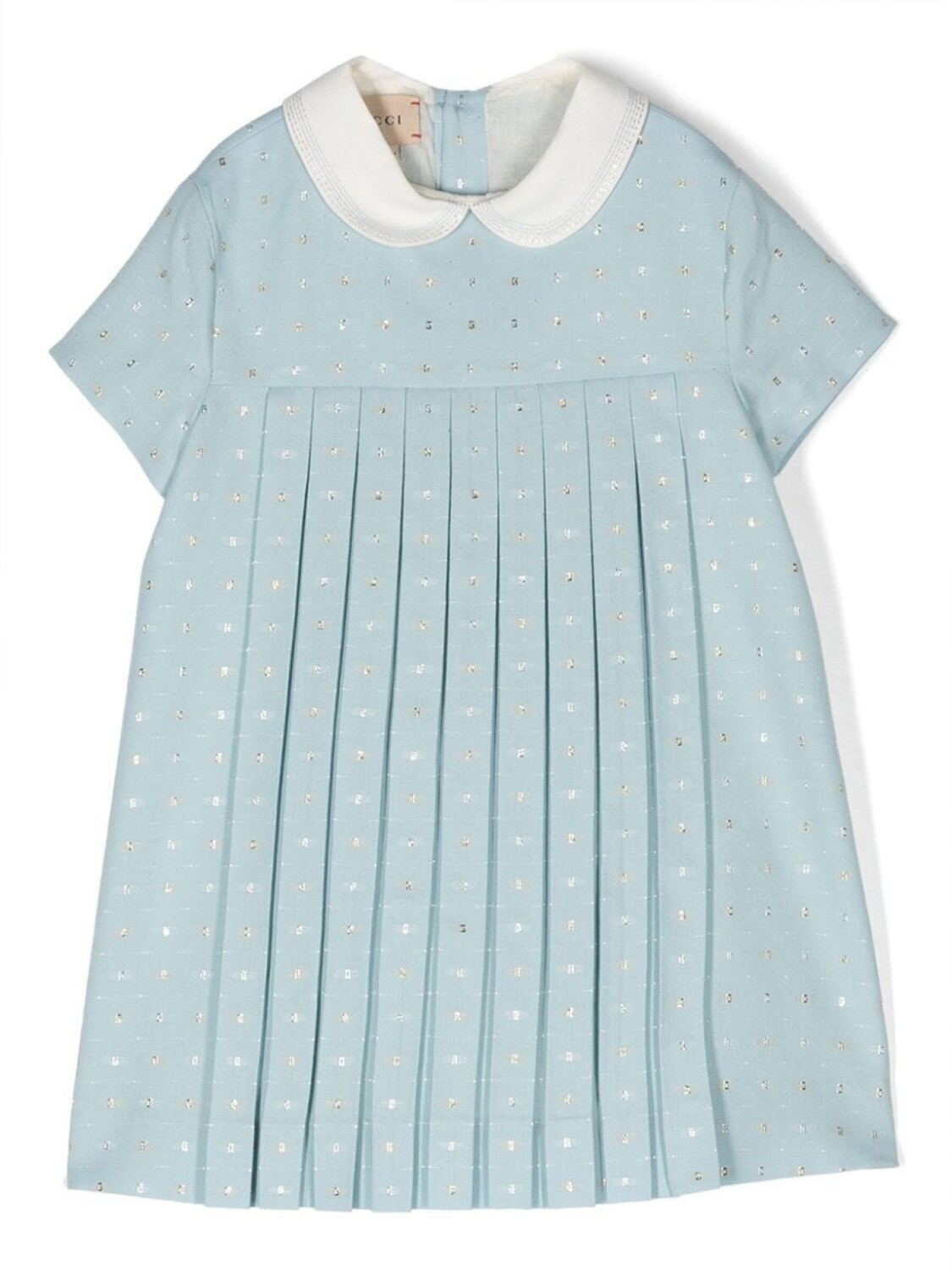 

Gucci Kids платье с плиссировкой и логотипом, синий