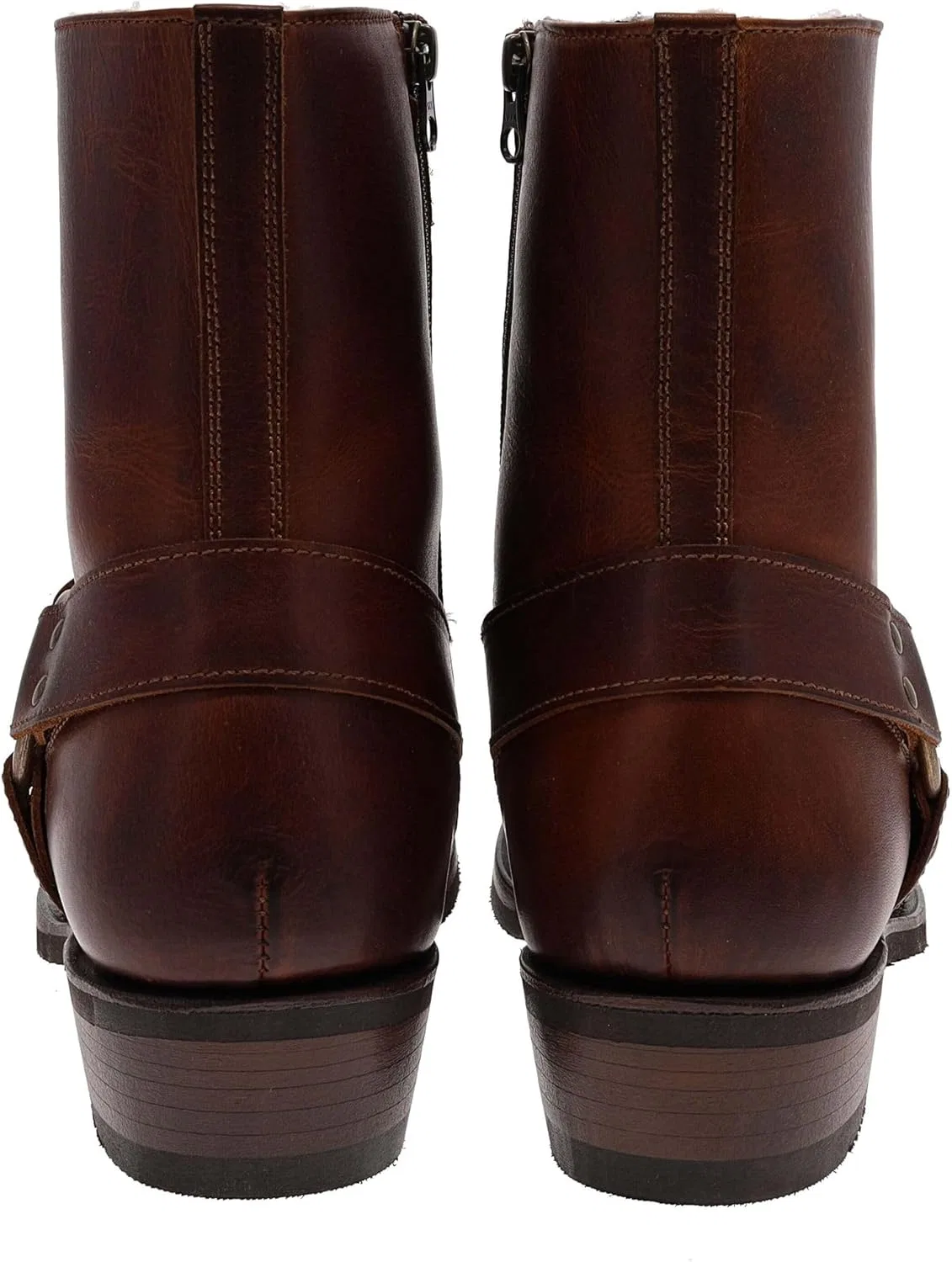 FB Fashion Boots FB Модные ботинки, унисекс, байкерские ботинки, байкерские ботильоны из мериносовой шерсти, кожаные ботинки коричневого цвета — фото 4